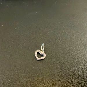 Pandora pink CZ pave dangle heart charm